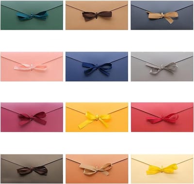 Allecto Premium - Kraftpapieren enveloppen met band - 12 stuks - Vintage-stijl voor handgemaakte uitnodigingen, kaarten - Cadeaubonnen - Bruiloft, verjaardag