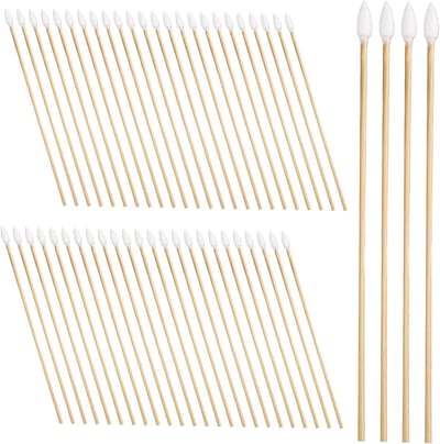 Wattenstaafjes - Make-up Stukjes - Precisie Werk - Puntige Tip - 500 Stuks - Khaki
