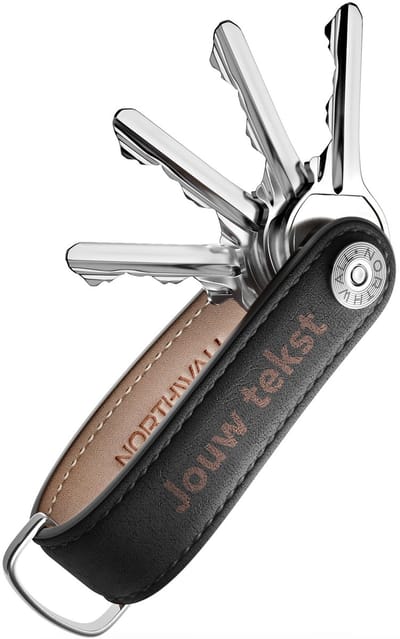 Northwall Sleutelhanger / Sleutel Organizer (Gegraveerd) - 100% Echt Leer - Key 0rganizer Keychain - 2 tot 7 Sleutels (zwart of bruin)