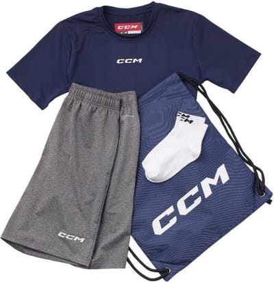 CCM - Dryland Kit - IJshockey Pakket (broek,sokken,t-shirt) - Volwassenen - Blauw - 2XL