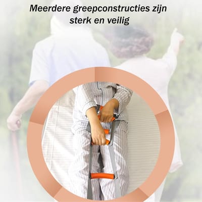 1 stuk - Sta-hulpmiddel - Nylon - Ouderenzorg - Bedlegerig - Thuisgebruik - Geschikt voor handondersteuning bij bedlegerigheid - Eén maat - Grijs