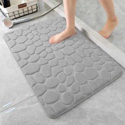 QTTVBTNA - Badkamermat - Super Absorberend - Anti-slip & Machinewasbaar - Absorberende Badmat - Grijs - 50x80cm - 1 stuk