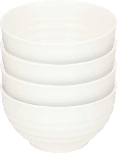 Plasticforte Kommetjes/schaaltjes - 4x - dessert/ontbijt - kunststof - D13 cm - Ivoor wit