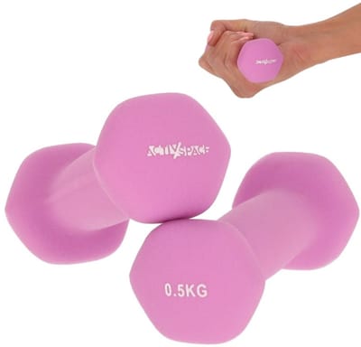 Activ Space - Neopreen Halterset - Gewicht 0,5 kg - Antislip - Fiolet