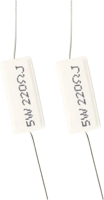 Keramische Weerstand - Cement Weerstand - Elektronica Reparatie - Hoge Warmteafvoer - 5W 220 Ohm - Wit