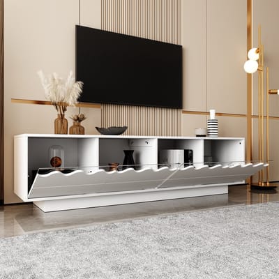 Moderne tv-meubel 170x40x45 cm - vierdeurs golfdesign - geschikt voor de woonkamer