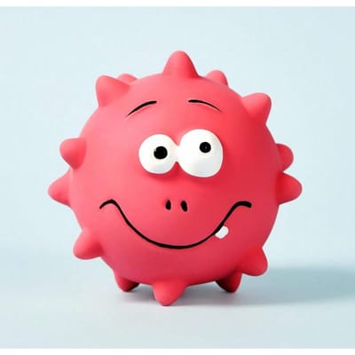 Balle Expression Squeaky en Latex pour Animaux Nettoyage des Dents Meulage Sonore Jouet en Forme de Balle Rose Red
