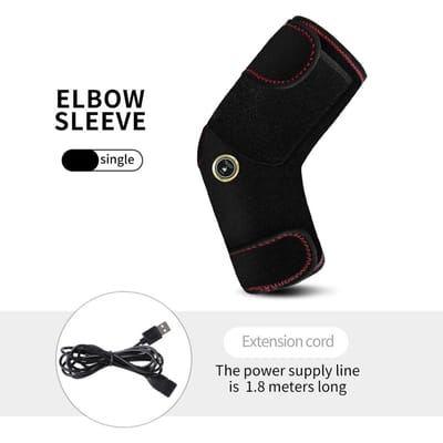 Verwarmde Elleboogmassager 3 Modi voor Elleboog Onderarm Voetzool Buik Verlicht Tendinitis Tenniselleboog Spierpijn EU-Plug black