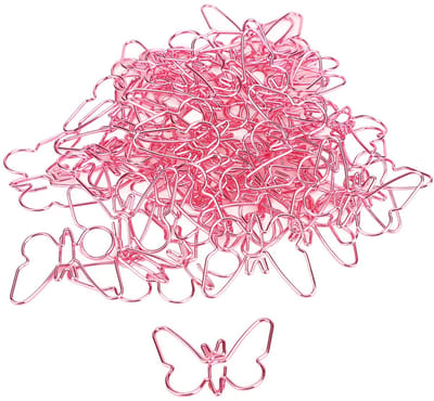 Dailygoods- Paperclips 50 Stuks - Roségouden Vlinder/ Bloem - Schattige Klemmen - Herbruikbare Bureauklemmen - Ideaal Voor Kantoor/ Studie - Bureauclips