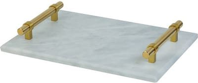 Fugurato Marmer Dienblad - Wit / Goud