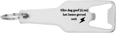 Akyol - elke dag geef jij mij het beste gevoel flesopener - Quotes - familie vrienden - cadeau - 105 x 25mm