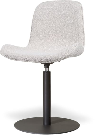 Nolon Niva-Fé Draaibare Tulp Eetkamerstoel Bouclé Beige - Mat Zwart Onderstel - Modern - Stoffen