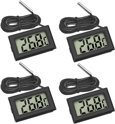 Digitale lcd-thermometer, temperatuurmonitor met externe sensor, voor koelkast, vriezer, aquarium