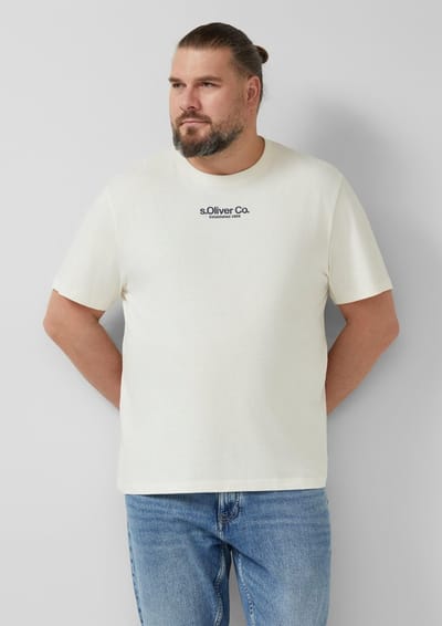 s.Oliver - male - T-shirt met ronde hals en logoprint