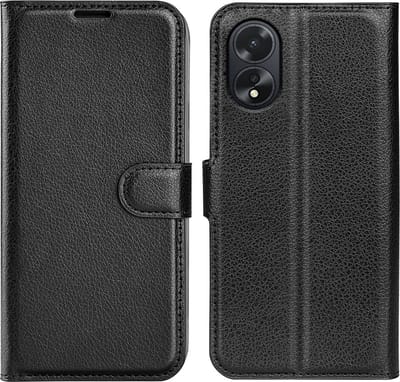 Coverup Hoesje - Geschikt voor OPPO A38 Hoesje - Coverup Book Case - Zwart