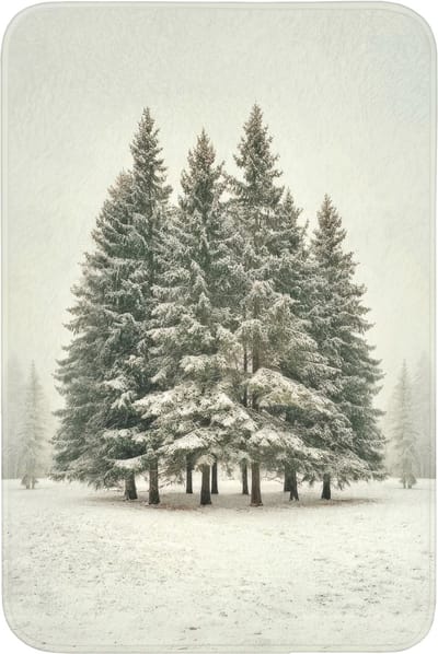 Badmat 60x90 cm - Antislip - Bomen - Sneeuw - Wit - Badmatten voor badkamer - Badkamermat - Douchemat - Badkamer mat