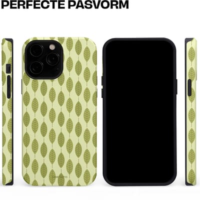 Casetastic hoesje geschikt voor Apple iPhone 13 Pro Max - MagSafe - Dubbellaagse bescherming - Bladerenpracht in het groen - Fashion Case - Crème Olijfgroen