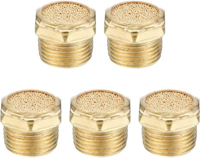Lucht pneumatische dempers G3/8" buitendraad voor ruisreductie, messing luchtontluchtingsfitting voor cilinders en kleppen - 5 stuks van hoge kwaliteit