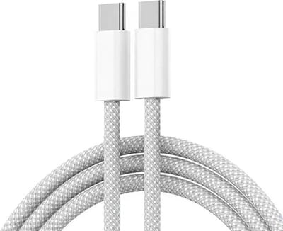 USB-C naar USB-C oplader en data kabel - 60W 3A - oplaadkabel - 1 Meter - geschikt voor o.a. Telefoon en Laptop - wit