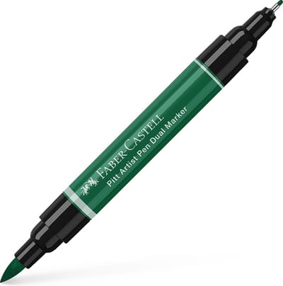 Faber-Castell tekenstift - Pitt Artist Pen - duo marker - 264 donker phthalogroen - FC-162164