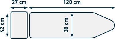 Practo Home- Strijkplank - Strijktafel - Toulouse - Extra breed werkblad - Met strijkijzer inzet - 120 x 38 cm