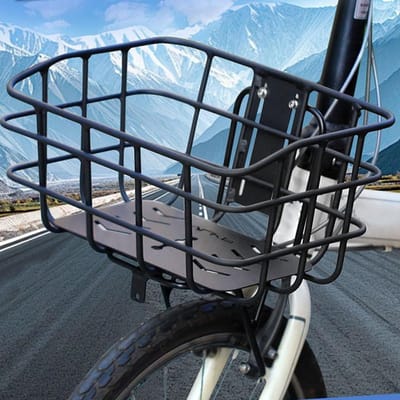 Fietsmand - Voortas Bagagedrager - Fietsen Boodschappen - Afneembaar Aluminium Frame - 34 x 26.5 cm - Zilver