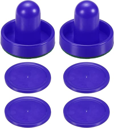Air Hockey Accessoires - Stamper Set - Tafelspel Spelen - Duurzaam ABS Materiaal - 6 cm Diameter - Donkerblauw