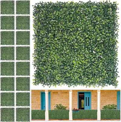 Kunstgroen Wandpaneel - Buxus Panel - Muurdecoratie Buiten - UV-bestendig Materiaal - 16 Stuks 50x50cm - Groen