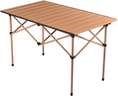 Campingtafel Opvouwbaar - Klaptafel Picknicktafel - Buiten Eten - Lichtgewicht Koolstofstaal - 120 x 58 x 55 cm - Zwart