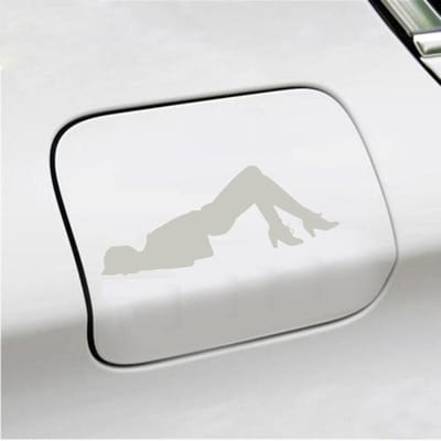 Bumpersticker - Dame  - 6,4 X 18 - Zilver