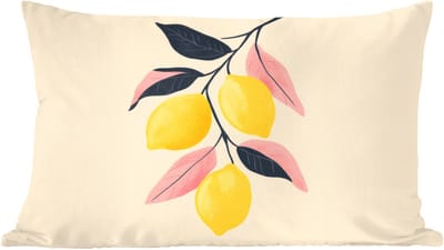 Sierkussens - Kussentjes Woonkamer - 60x40 cm - Citroenen - Felgeel - Tak - Bladeren