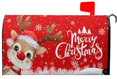 Kerst Winter Sneeuwvlok Rode Brievenbus Cover 18" x 21"