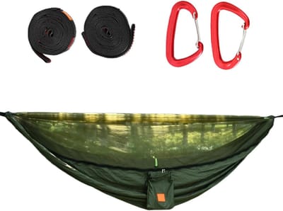 Kampeerhangmat - Hangmat met net - Buiten Ontspannen - Snelle Opzet - 270x140 cm - Groen