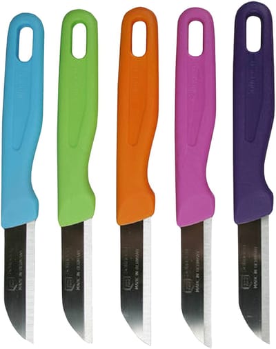 Solingen schilmesjes - multi kleuren - 5x stuks - 16 cm - Keukengerei - Aardappel schilmesjes