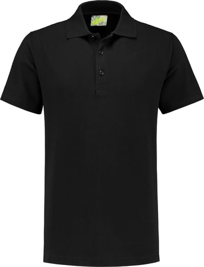 Lemon & Soda Heren basic poloshirt - zwart - korte mouw - katoen - 220 gram XXL