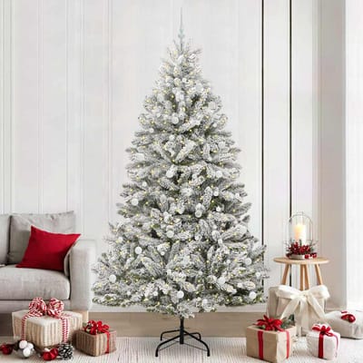 vidaXL - Kunstkerstboom - 240 - cm - 300 - LED's - Warmwit - PVC - en - Staal