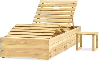 Houten ligstoel - Loungestoel Tuin - Buiten Ontspannen - Verstelbare rugleuning - 30 x 30 x 26 cm - Zwart