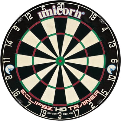 Dartbord Trainer - Trainingsbord - Darts Oefenen - Smalle Velden - 46 cm - Zwart