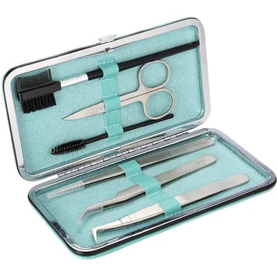 6 stuks Set Professionele Wimper Extensions Tool Kit Pincetten Scharen Borstels Make-up Tool white