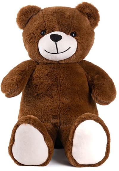 Pluche knuffel Beer 40cm - Teddybeer - Knuffelbeer - Beer pluche - Donker Bruin - met Kraalogen