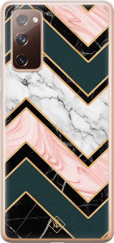 Casimoda® hoesje - Geschikt voor Samsung S20 FE - Marmer Triangles - Backcover - Siliconen/TPU - Multi