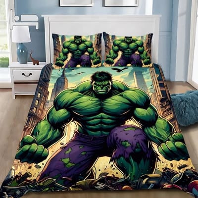 Dekbedovertrek Kussensloop Beddengoedset Film De Hulks Volwassene Jongen Meisje Slaapkamerdecoratie Kinderen Cadeau Eenpersoons Tweepersoons Groot Formaat 70x130cm 2pcs