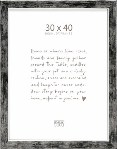 Deknudt Frames fotolijst S45YE2 - zwart met zilver biesje - 30x40 cm