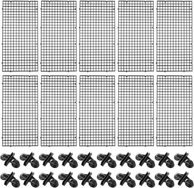 Allecto Plus - Aquarium Verdelingspaneel voor Kweek - 10 stuks - Zwart - Geschikt voor Vechtvissen - Inclusief 20 Zuignapclips