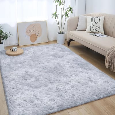 Hoogpolig wasbaar tapijt voor woonkamer en slaapkamer, antislip, zacht en onderhoudsvriendelijk 120 x 160 cm