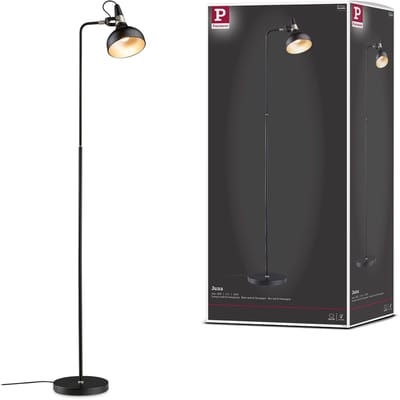 Staande lamp Juna E14 max. 20W Zwart mat, Champagne Metaal