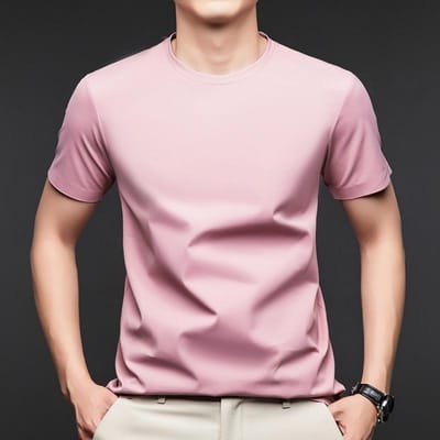 Zomer Nieuwe Moerbei Zijde Heren Mid-sleeve T-shirt Katoen Ronde Hals Half-sleeve Anti-ijs Zijde Jonge Heren T-shirt Poloshirt voor Heren L white