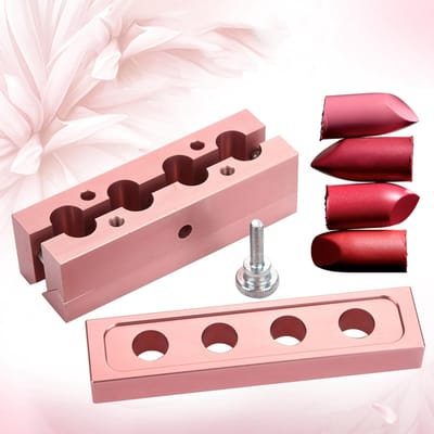 12.1 DIY Lippenstift Mal Aluminium Legering Roségoud Dubbel Gebruik Lippenbalsem Maker Tool 4-hole