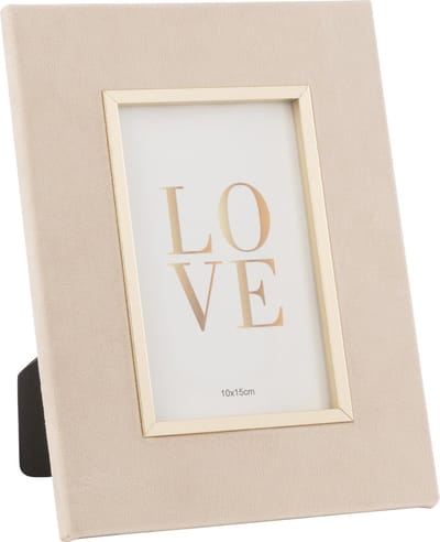J-Line fotolijst Dita - fluweel - beige - small