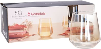 Secret de Gourmet Drinkglazen Olga Crystal - 12x stuks - amber glas - 450 ml - H11 cm - waterglazen - Sapglazen